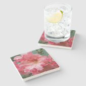 ピンクロードデンドロン開花フローラ ストーンコースター (横)