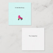 ピンクローラスケートミニサンキューフラットノートカード ノートカード (正面/裏面)