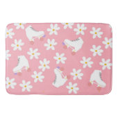 ピンクローラースケートフローラガールスケーターギフト バスマット (正面)