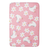 ピンクローラースケートフローラガールスケーターギフト バスマット (正面縦)