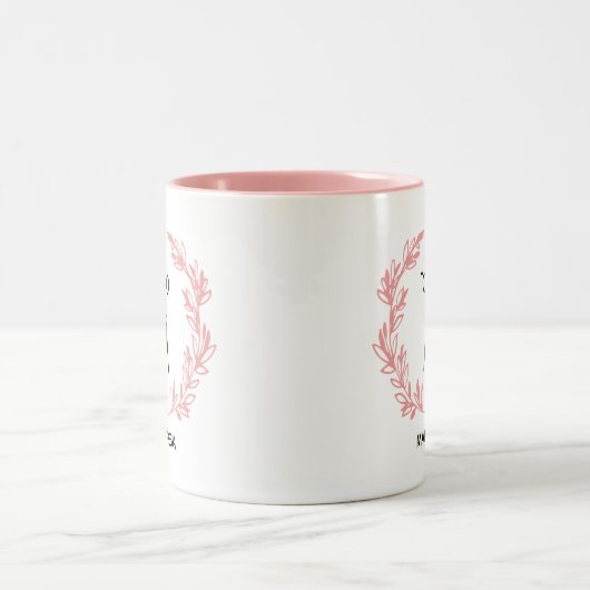 ピンクローレルリースはさみ美容師追加の名前 ツートーンマグカップ