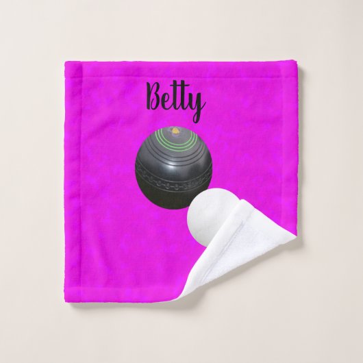 ピンクローンボウルデザイン、フレンド名の追加、 ウォッシュタオル (ウォッシュタオル)