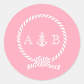 ピンクロー航海のプといかりモノグラム ラウンドシール (正面)