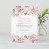 ピンクロ淡い色のーズアンドグリーン春の結婚式 招待状 (スタンド正面)