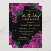 ピンクロ縁どスフローラ21歳 招待状 (正面/裏面)