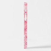 ピンクワイヤフェンシングの背景/編集可能な写真/名前 iPhoneケース (左側面)