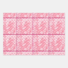 ピンクワイヤフェンシングデザイン ラッピングペーパーシート