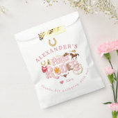 ピンクワイルドウェスト最初のロデオ赤ちゃん女の子1st誕生日 フェイバーバッグ (封をした状態)