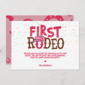 ピンクワイルドウエスト女性のカーボーイ1st サンキュー誕生日 ノートカード (正面/裏面)