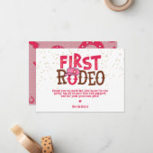 ピンクワイルドウエスト女性のカーボーイ1st サンキュー誕生日 ノートカード (正面/裏面インサイチュ)