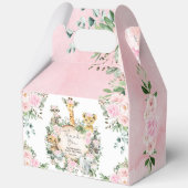 ピンクワイルドジャングルサファリアニマルベビーガールシャワー フェイバーボックス (正面)