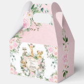 ピンクワイルドジャングルサファリアニマルベビーガールシャワー フェイバーボックス (裏面)