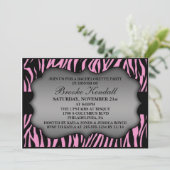 ピンクワイルドナイトゼブラプリントバチェロレッテ 招待状 (スタンド正面)