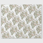 ピンクワイルドバラフラワーバタフライフローラヴィンテージ ラッピングペーパー (フラット)