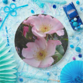 ピンクワイルドバラフラワーパターン紙パーティープレート ペーパープレート (パーティー)