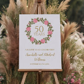 ピンクワイルドバラリース50結婚th's Welcome ポスター