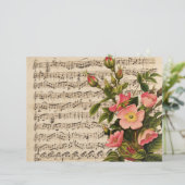 ピンクワイルドバラヴィンテージシート音楽スクラップブック (スタンド正面)