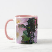 ピンクワイルドバラ花フローラフォトムマザーズデイ マグカップ (左)
