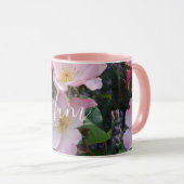 ピンクワイルドバラ花フローラフォトムマザーズデイ マグカップ (正面右)