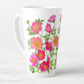 ピンクワイルドバラ カフェラテマグ (左アングル)