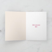 ピンクワイルドバラ、リネンフローラハッピーバースデー カード (内部)