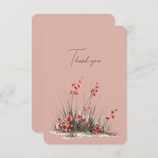 ピンクワイルドフラワーさん結婚の贈り物 (正面/裏面)