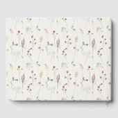 ピンクワイルドフラワーウォーターカラークレストブライダルシャワー ゲストブック (裏面)