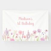 ピンクワイルドフラワーガーデン誕生日 横断幕 (横)
