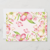 ピンクワイルドフラワーガールズベビーシャワー招待状 招待状 (裏面)