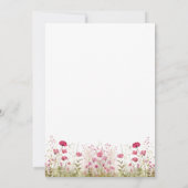 ピンクワイルドフラワーガールベビーシャワー招待状 招待状 (裏面)