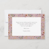 ピンクワイルドフラワーサンキューカード サンキューカード (裏面)
