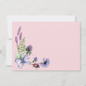 ピンクワイルドフラワーサンキューカード 招待状 (裏面)