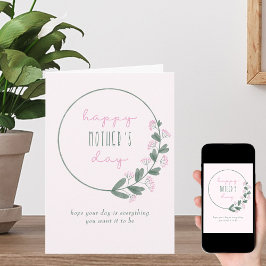 ピンクワイルドフラワーシンプルズHAPPY MOTHER's Day Card カード