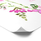 ピンクワイルドフラワーシードブライダルシャワーウィズサイン ポスター (角)