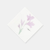 ピンクワイルドフラワーステム名前をカスタムする スタンダードカクテルナプキン (角)
