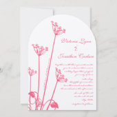 ピンクワイルドフラワースワール結婚式招待状 招待状 (正面)