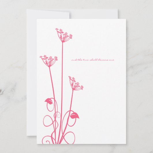 ピンクワイルドフラワースワール結婚式招待状 招待状 (裏面)