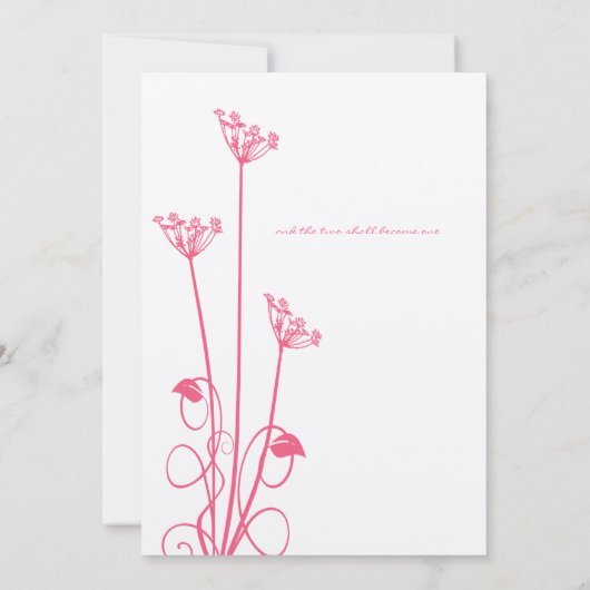 ピンクワイルドフラワースワール結婚式招待状 招待状 (裏面)