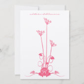 ピンクワイルドフラワースワール結婚式招待状 招待状 (裏面)