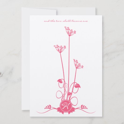 ピンクワイルドフラワースワール結婚式招待状 招待状 (裏面)