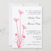 ピンクワイルドフラワースワール結婚式招待状 招待状 (正面)
