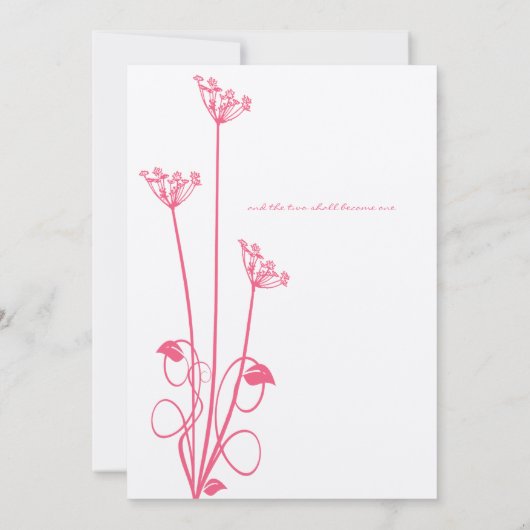 ピンクワイルドフラワースワール結婚式招待状 招待状 (裏面)