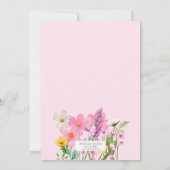 ピンクワイルドフラワーズテーマガールズ誕生日 招待状 (裏面)