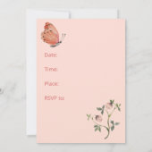 ピンクワイルドフラワーズバイラディパーティー 招待状 (裏面)