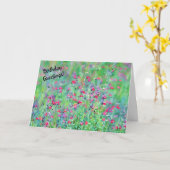 ピンクワイルドフラワーズフローラアート誕生日カード カード (黄色い花)