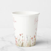 ピンクワイルドフラワーズベビーイン開花ベビーシャワー 紙コップ (右)