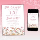 ピンクワイルドフラワーズ100thサプライズバースデーパーティー 招待状