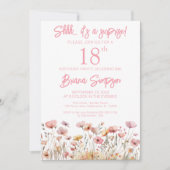 ピンクワイルドフラワーズ18thサプライズバースデーパーティー 招待状 (正面)