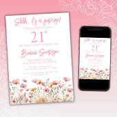 ピンクワイルドフラワーズ21stサプライズバースデーパーティー 招待状