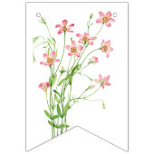 ピンクワイルドフラワーズSweet sixteen誕生日パーティー バンティングフラッグ (第1の旗)